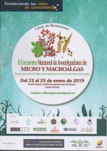 Cubierta para II Encuentro Nacional de Investigadores de Micro y Macroalgas: Bioprospección de algas para impulsar un bioeconomía en Ecuador
