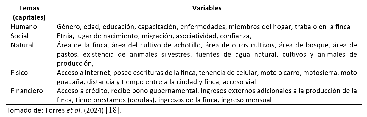 Temas y variables estudiadas en la teoría del capital. 